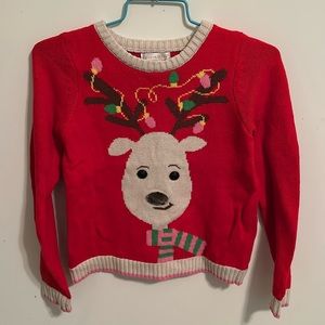 Girl’s S (7-8) Reindeer Holiday Sweater